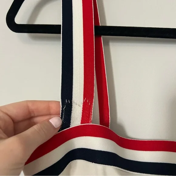 Reformation EcoMove Farrah White Red Blue Workout Dress - Picture 6 of 8